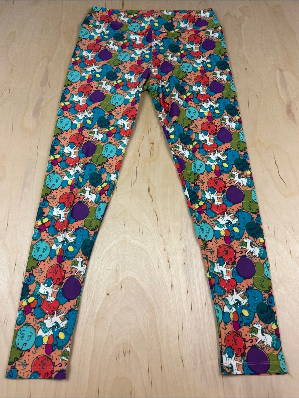 LuLaRoe birthday Multicolor Balloon & Unicorn Print Leggings